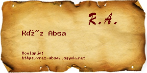 Réz Absa névjegykártya
